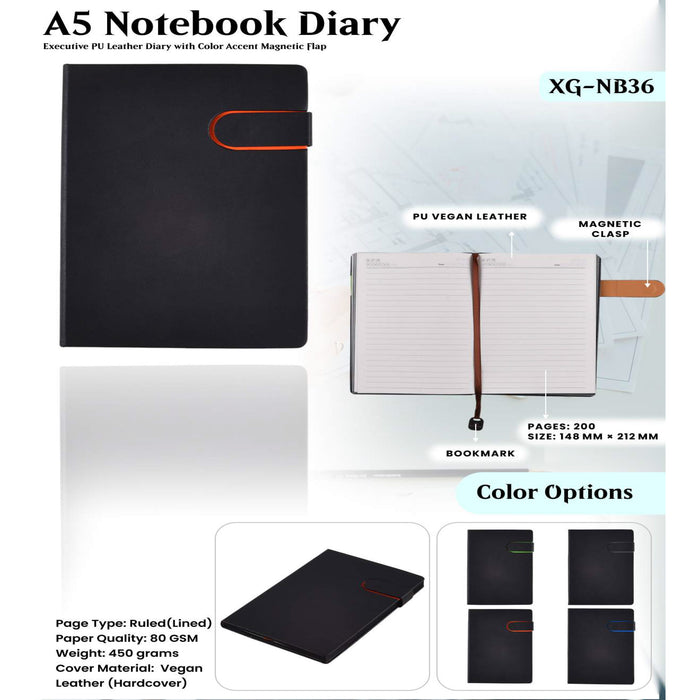 A5 Notebook Diary XG - NB36