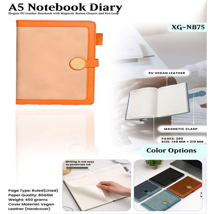 A5 Notebook Diary XG -NB75