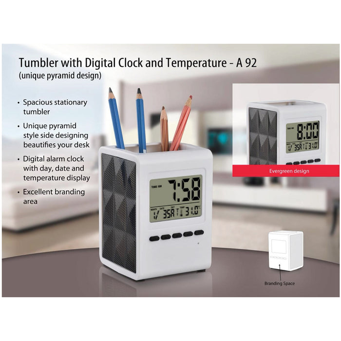Power Plus- Tumbler With Digital Clock And Temperature A 92