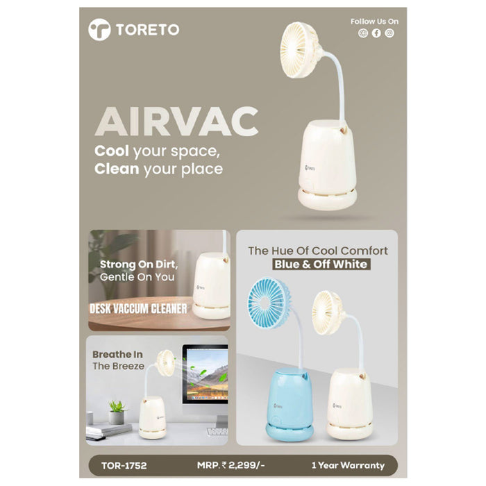 Toreto Air Vac Table Fan