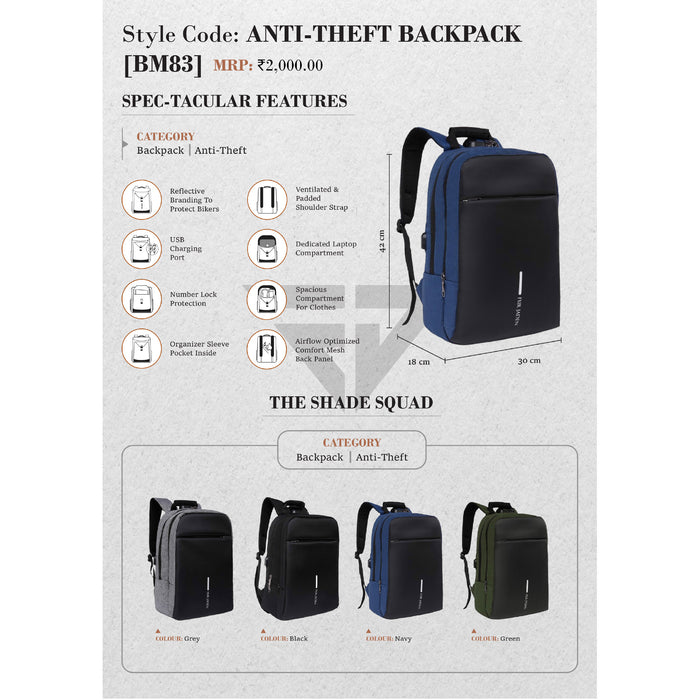 ANTI - THEFT BACKPACK (BM83)