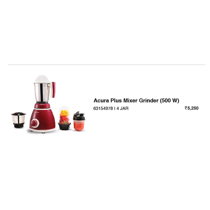 Wonder Chef - Acura Plus Mixer Grinder (500 W)