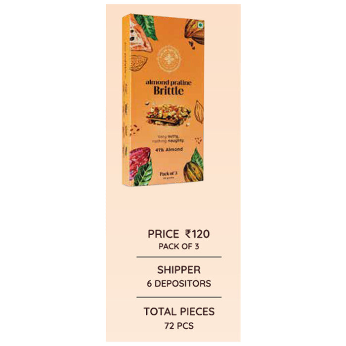 Cacao Springs - Almond Praline Brittle Pack Of 3