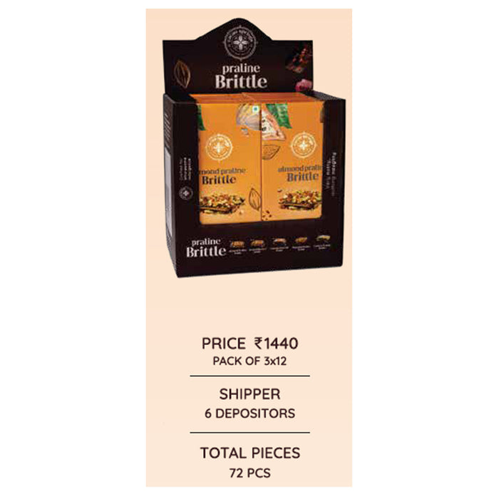 Cacao Springs - Almond Praline Brittle Pack Of 3x12