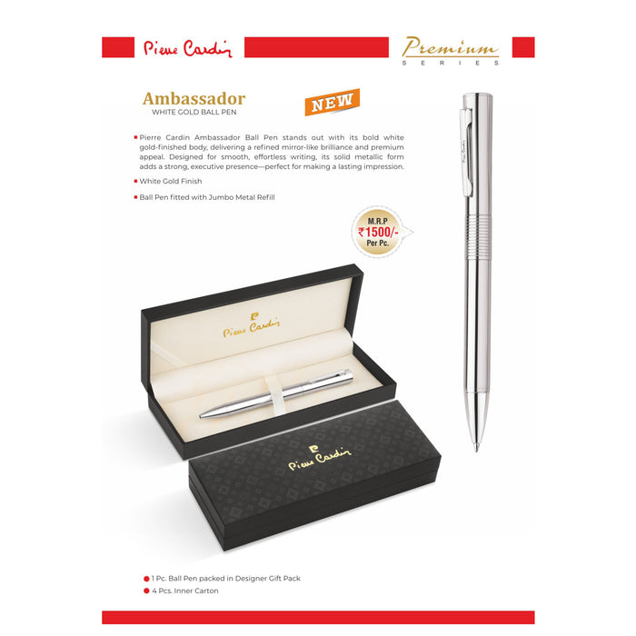 Pierre Cardin- Ambassador white gold Ball Pen