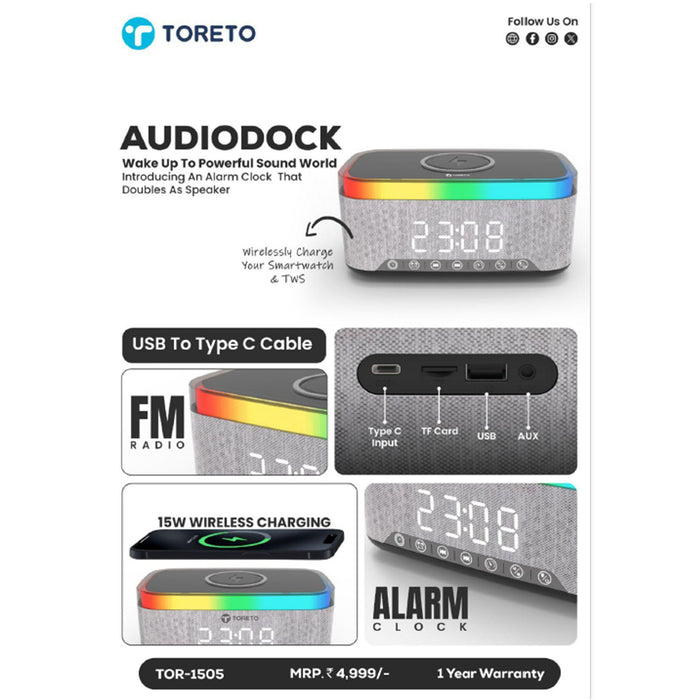 Toreto Audio Dock Bluetooth Speaker