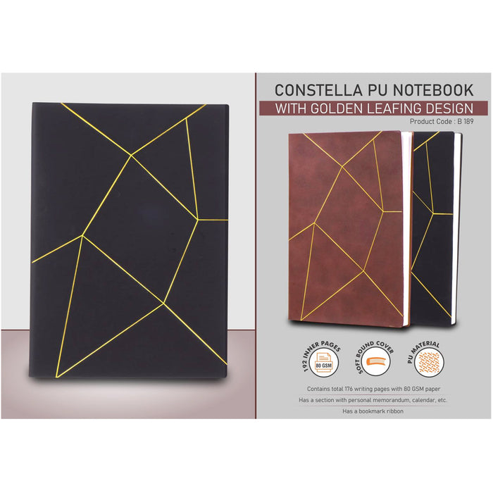 Power Plus- Constella PU Notebook With Golden Leafing B 189
