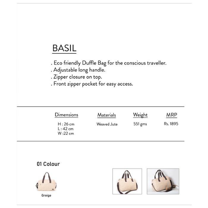 Oblique- Basil Duffle Bag