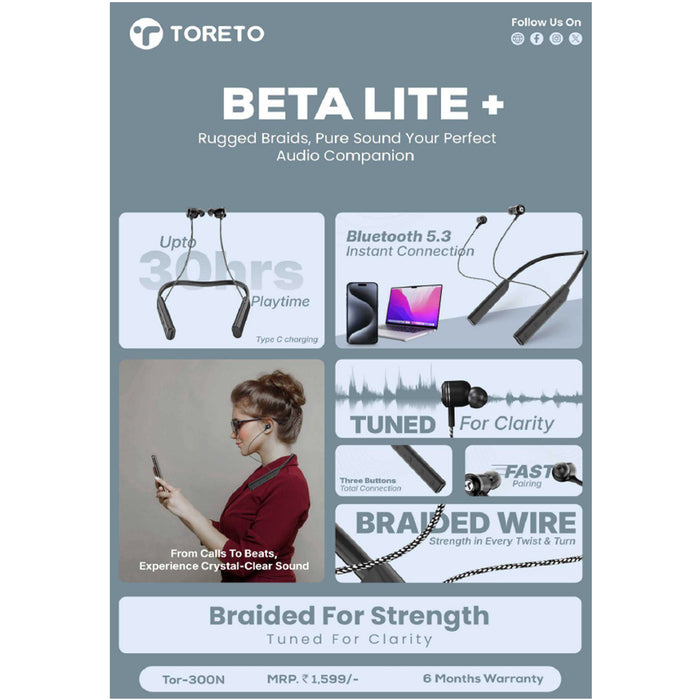Toreto Beta Lite Plus Neckband