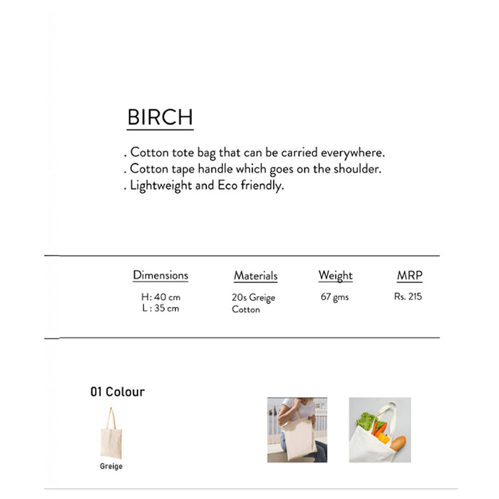 Oblique- Birch Cotton Bag