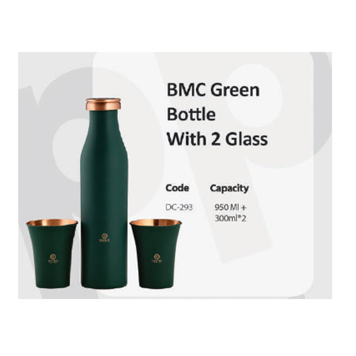 BMC Green  Bottle With 2 Glass   DC-293