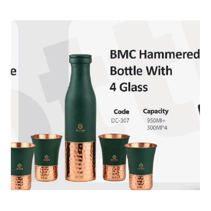 BMC  Hammered  Bottle With 4 Glass   DC-307