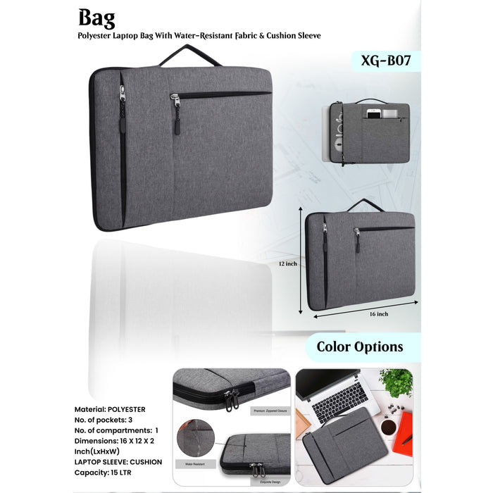 Polyester Laptop  Bag With Water Resistant  XG - B07