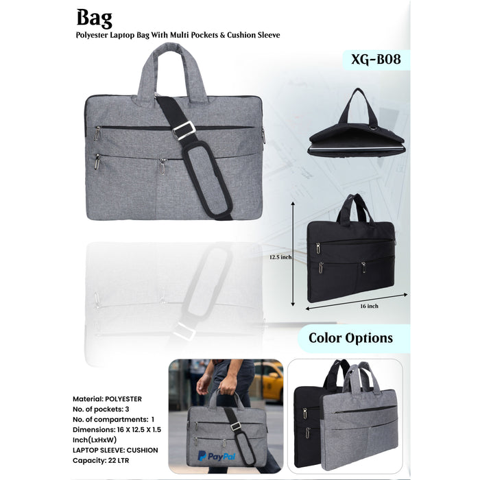 Polyester Laptop  Bag With Multi Pockets   XG - B08