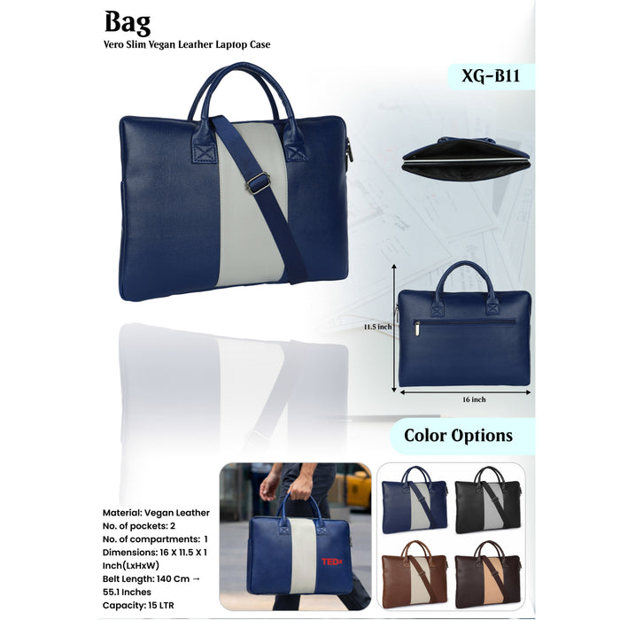 Vero Slim Vegan Leather Laptop Case  XG - B11