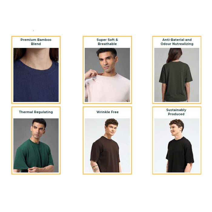 WellBi- Bamboo Oversized  Round Neck T-Shirt