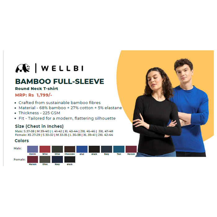 WellBi- Bamboo Full Sleeve Round Neck T-Shirt