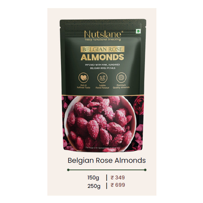 Nutslane- Belgian Rose Almonds   In Pouch