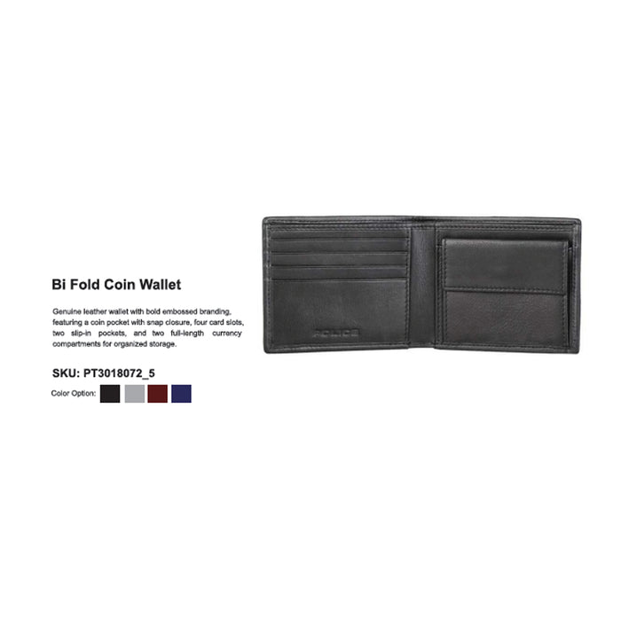Police - Bi Fold coin Wallet Shoulder Premium Leather Wallet