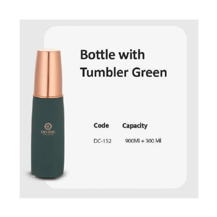 Bottle With Tumbler Green   DC- 152