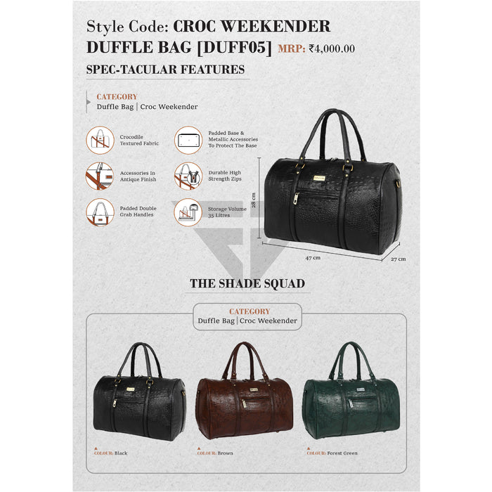 CROC WEEKENDER DUFFLE BAG (DUFF05)