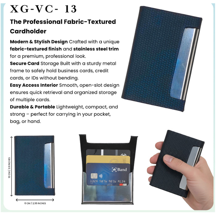 The Professional Fabric- Textured  Card Holder   XG - VC - 13