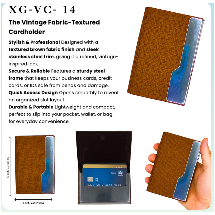 The Vintage  Fabric- Textured  Card Holder   XG - VC - 14