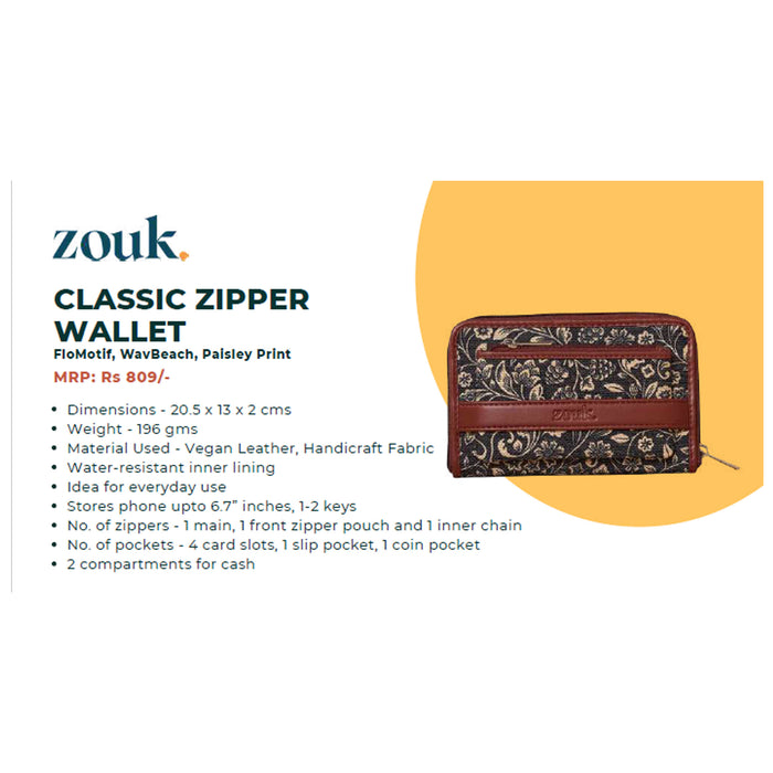 Zouk- Classic Zipper Wallet