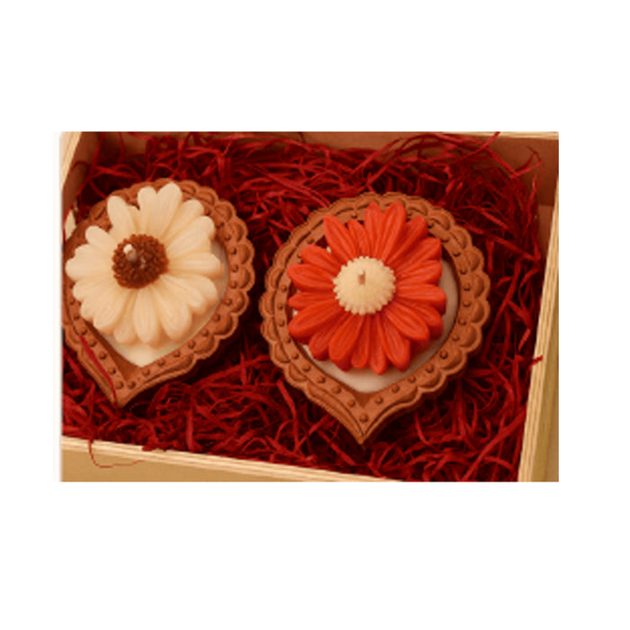 Clay Diya Flower Candles (Set Of 2)