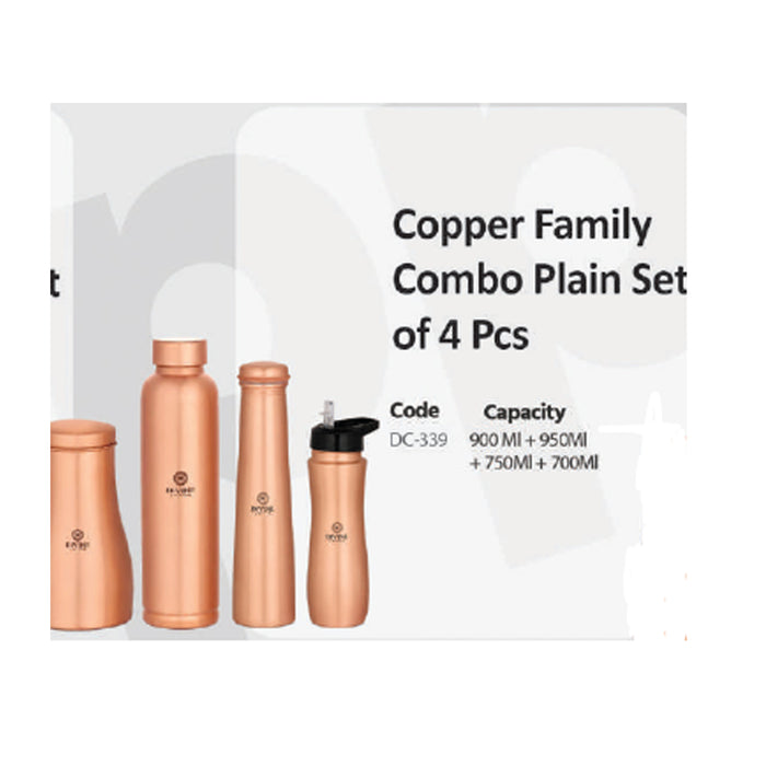 Copper Family Combo Plain Set Of 4 Pcs    DC-339