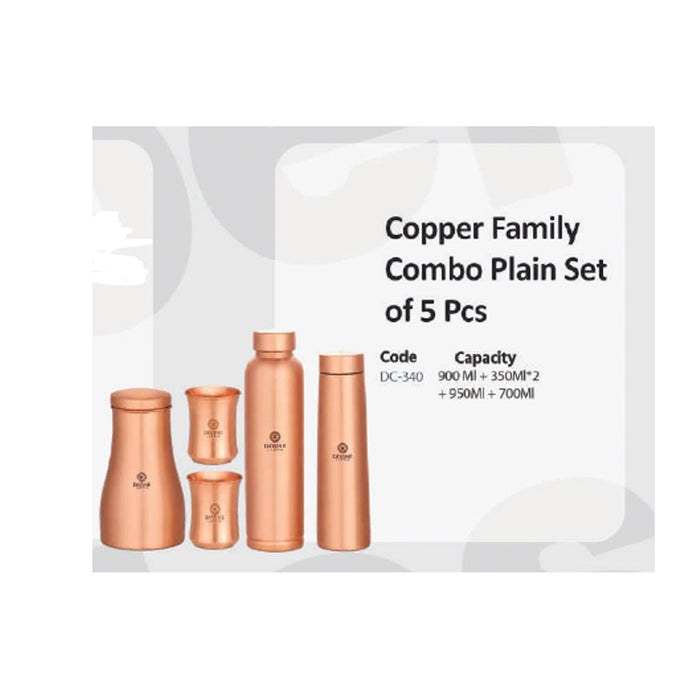 Copper Family Combo Plain Set Of 5 Pcs    DC-340