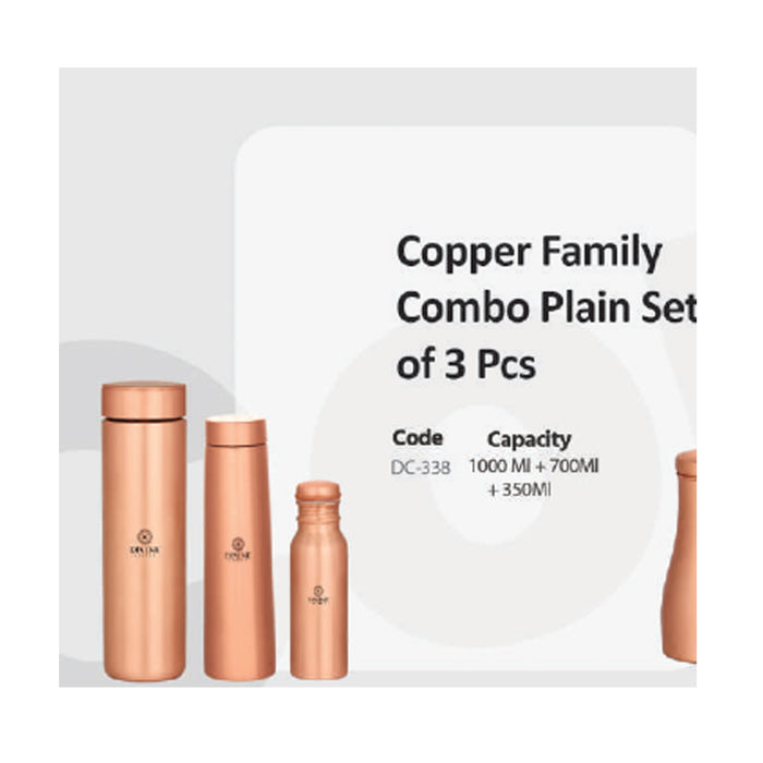 Copper Family Combo Plain Set Of 3 Pcs    DC-338