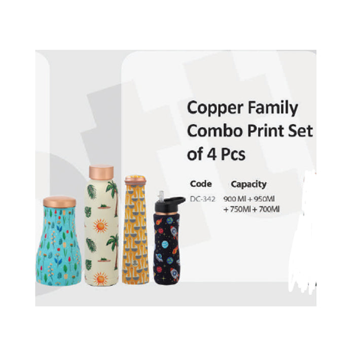 Copper Family Combo Print Set Of 4 Pcs    DC-342