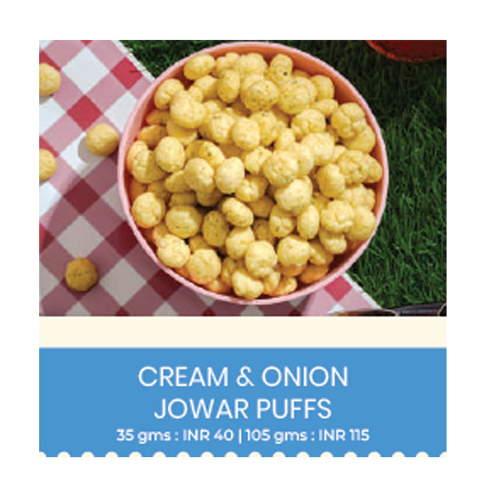 Snackible - Cream & Onion Jowar Puffs