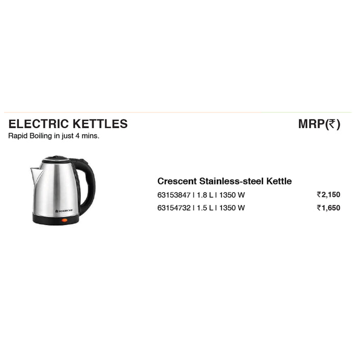 Wonder Chef - Crescent  Stainless Steel Kettle