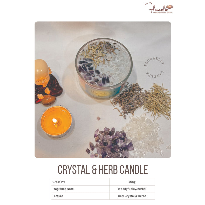 Floraelix - Crystal and Herb Candle  JSFC105