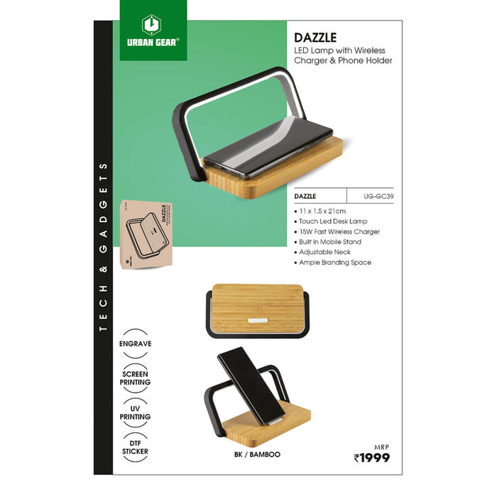 URBAN GEAR - Dazzle - 3-in1 Led Lamp + Mobile Holder + 15W Charger - UG-GC39