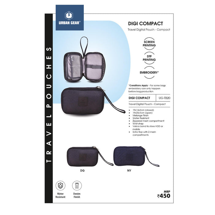 URBAN GEAR - Techie Pouch Compact - Travel Digital Pouch -  UG-TB26