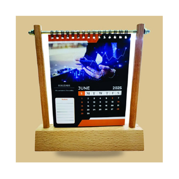 Wooden Perpectual Calendar Pen Stand - DW  5209 WW