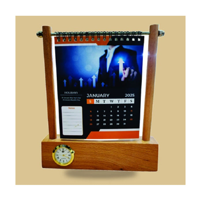 Wooden Perpectual Calendar Pen Stand - DW  5209