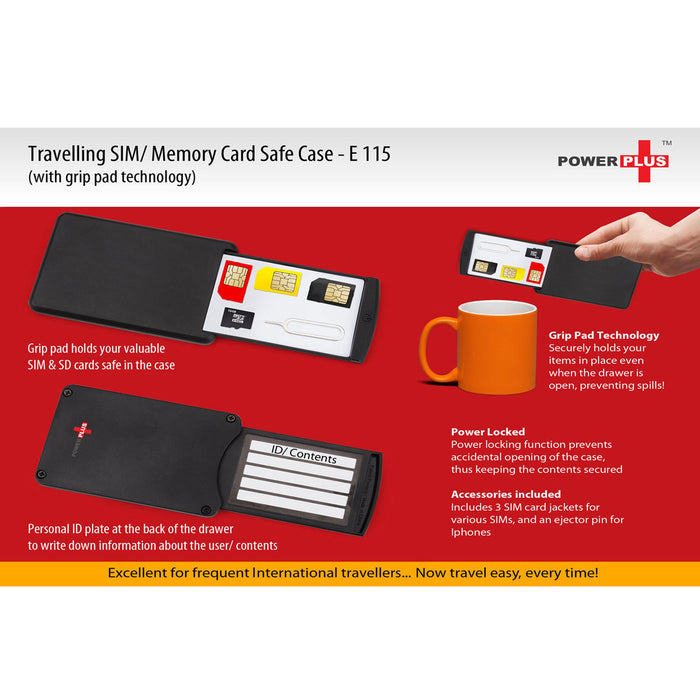 Travelling SD/Sim card safe case   -  E 115