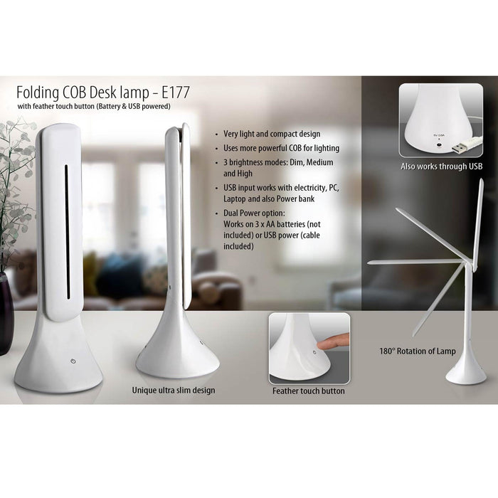 Folding COB Desk lamp with feather touch button  -  E 177