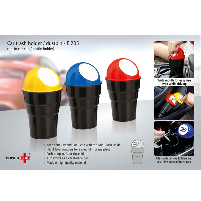 Car trash holder / dustbin (fits in car cup / bottle holder) -  -  E 205