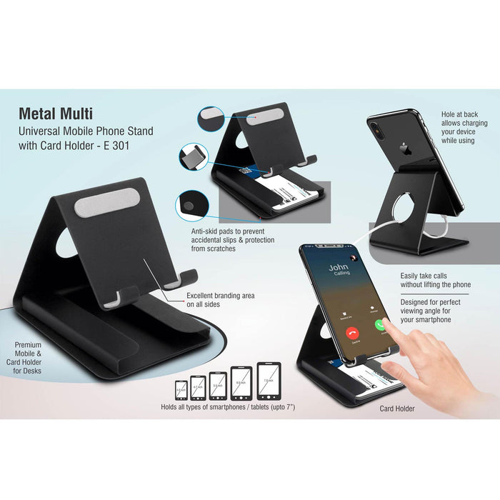 Metal multi mobile stand with Visiting card holder   -  E 301