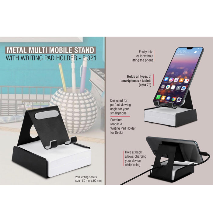Metal mobile stand with Writing pad holder | 200 writing sheets included -  E 321