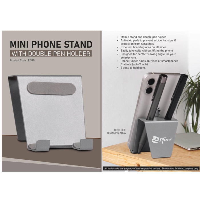 Mini phone stand with double pen holder  - E 370