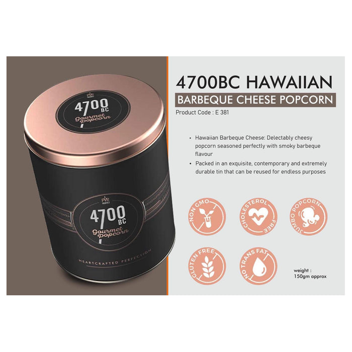 4700BC Hawaiian Barbeque Cheese Popcorn | Tin Packing |  150gm approx  -  E 381