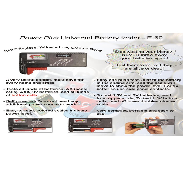 Power Plus universal battery tester  - E 60
