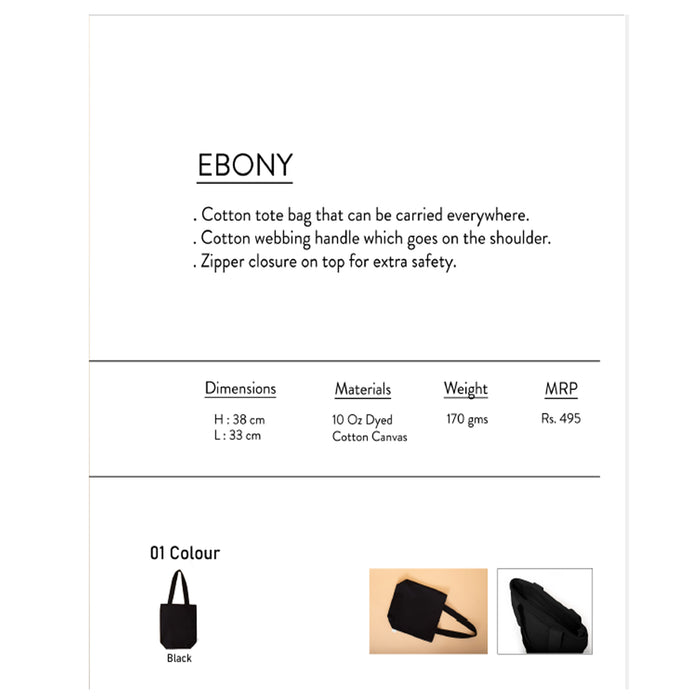 Oblique-Ebony Cotton bag