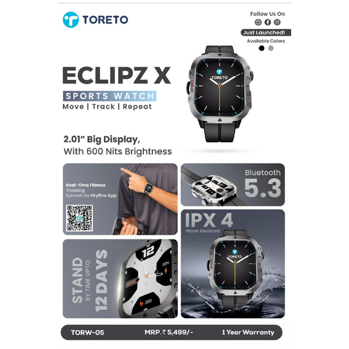 Toreto Eclipz X Smart Watch